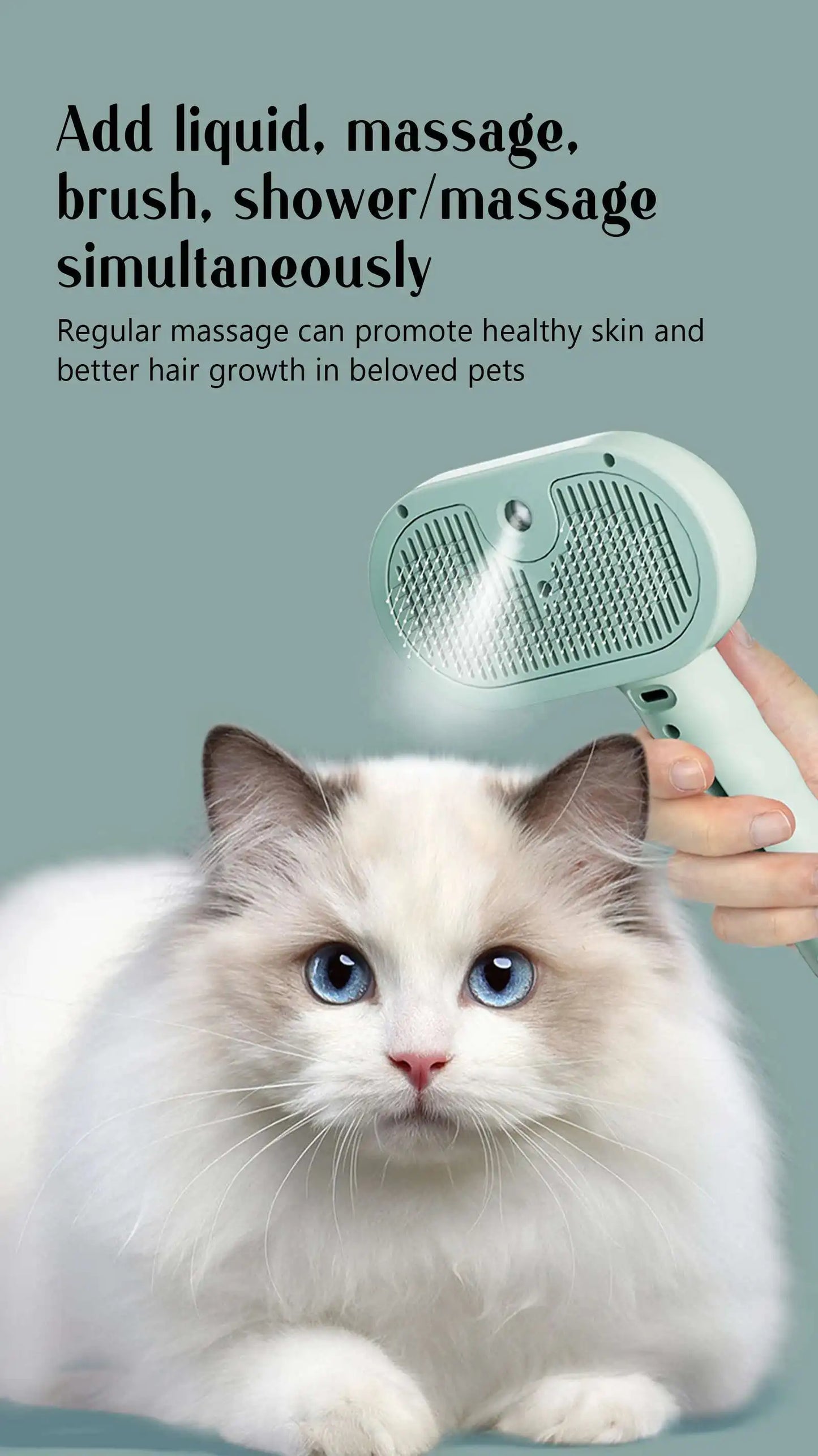 Steamy Pet Brush – Shedding Comb With Water Tank