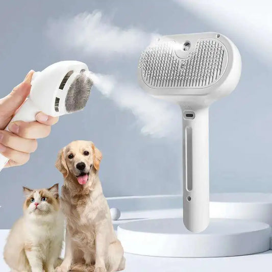 Steamy Pet Brush – Shedding Comb With Water Tank