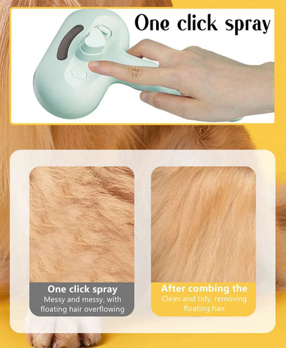 Steamy Pet Brush – Shedding Comb With Water Tank