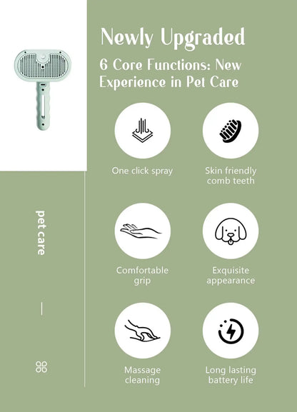 Steamy Pet Brush – Shedding Comb With Water Tank