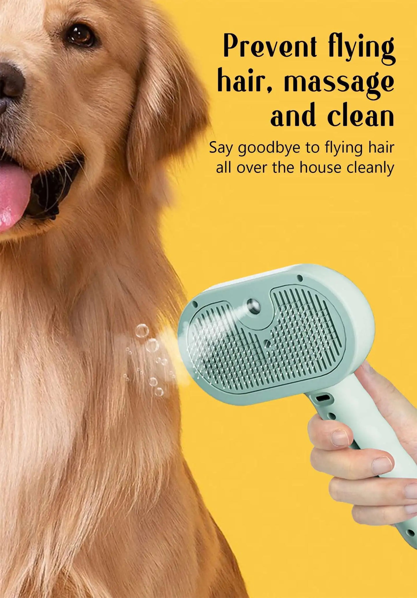 Steamy Pet Brush – Shedding Comb With Water Tank