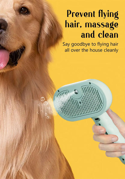Steamy Pet Brush – Shedding Comb With Water Tank