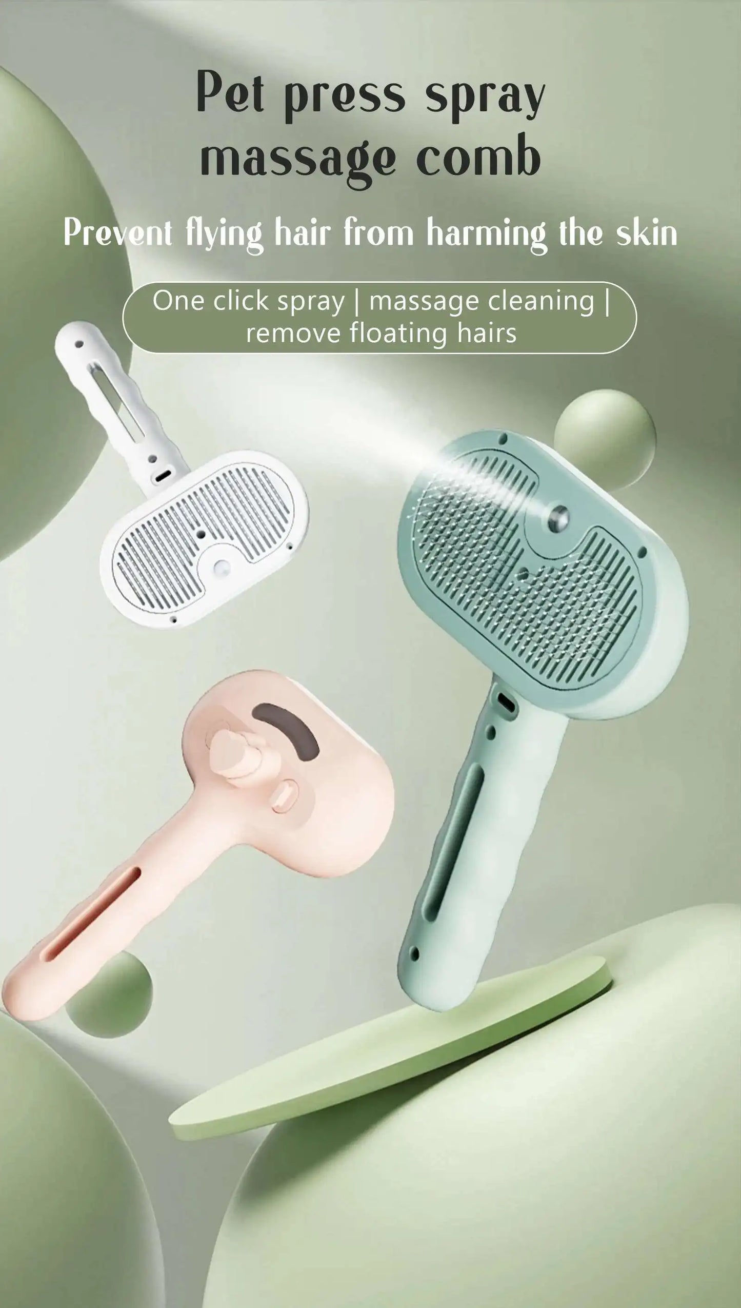 Steamy Pet Brush – Shedding Comb With Water Tank