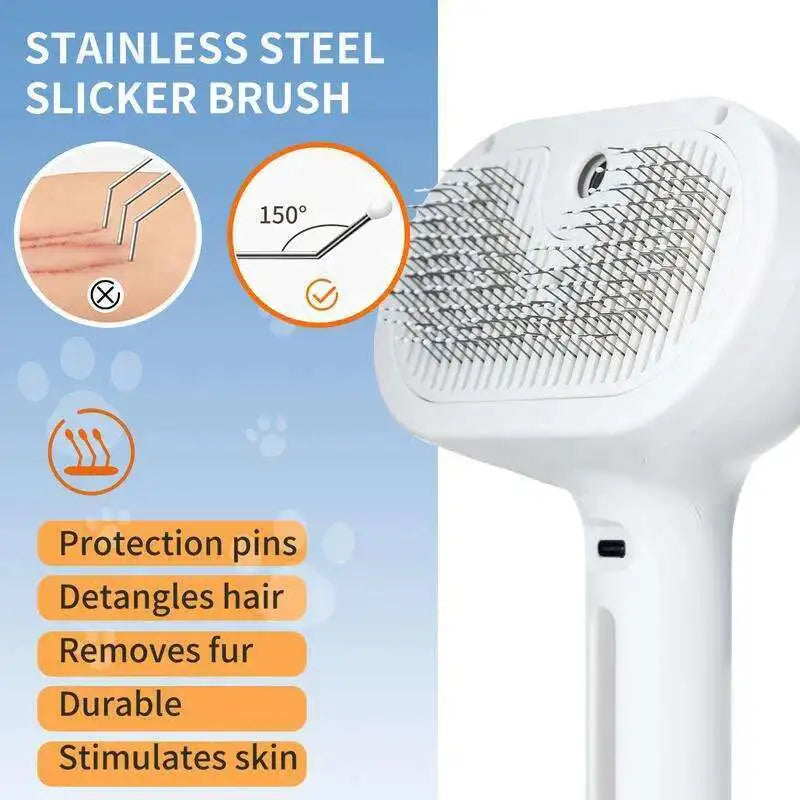 Steamy Pet Brush – Shedding Comb With Water Tank