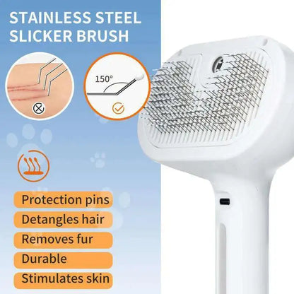Steamy Pet Brush – Shedding Comb With Water Tank