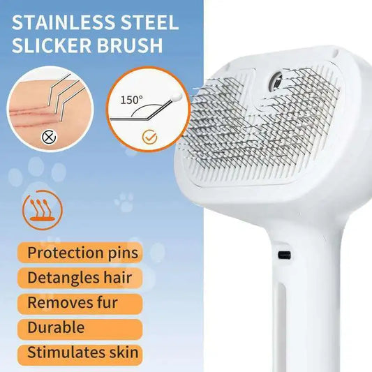 Steamy Pet Brush – Shedding Comb With Water Tank
