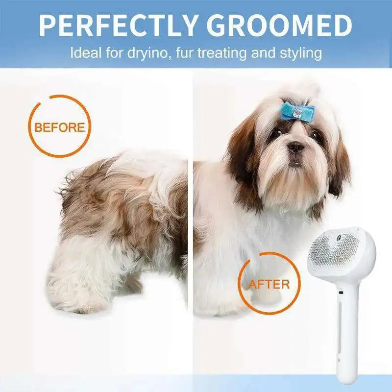Steamy Pet Brush – Shedding Comb With Water Tank